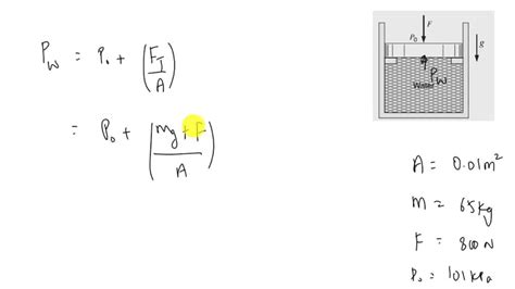 A Pistoncylinder With A Cross Sectional Area Of 001 M2 Has A Piston