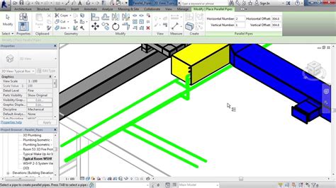 Learning Autodesk Revit MEP 087 Parallel Pipes YouTube