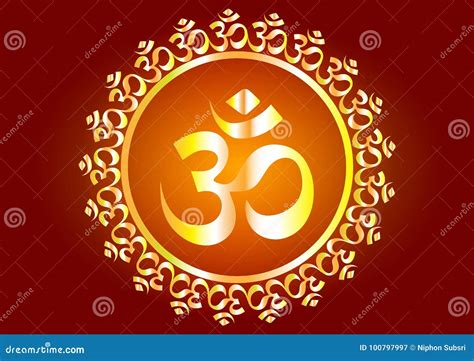 Hindu Mantra Writing `Shree` and `Aum` or `Om` Design Stock Vector ...