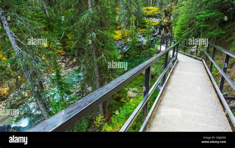 Johnston Canyon Trail Banff National Park Alberta Canada Stock Photo