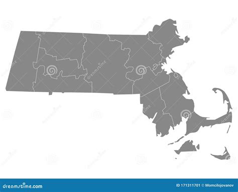 Counties Map Of Us State Of Massachusetts Stock Vector Illustration Of Indiana Electoral