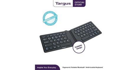 Targus Ergonomic Foldable Bluetooth® Antimicrobial Keyboard Akf003ap Eezee