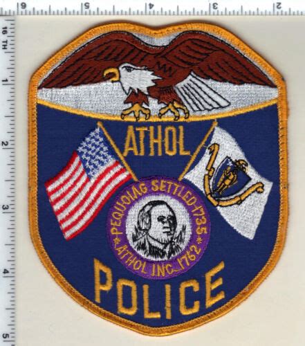 Athol Police Massachusetts Shoulder Patch From 1990 Ebay