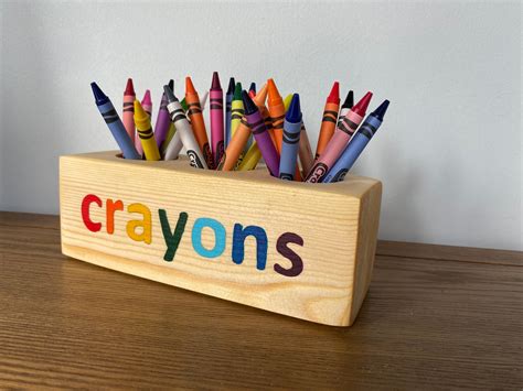 Kids Crayon Holder Handmade Storage Wooden Crayon Storage Etsy