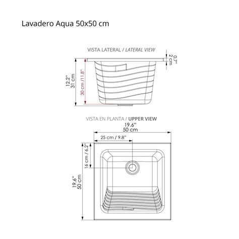 Lavadero de 50x50cm diseño compacto perfecto para espacios pequeños