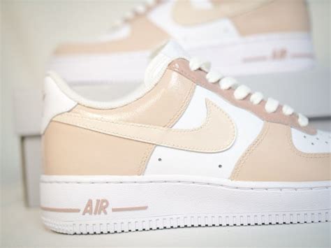 Custom Nike Air Force Beige Neutral White Tan Aesthetic Nude Etsy