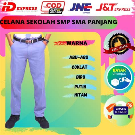 Jual Seragam Sekolah Celana Sekolah Panjang Smp Sma Warna Abu Abu Biru