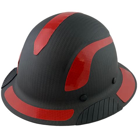 Actual Carbon Fiber Hard Hat Full Brim Matte Black With Reflective