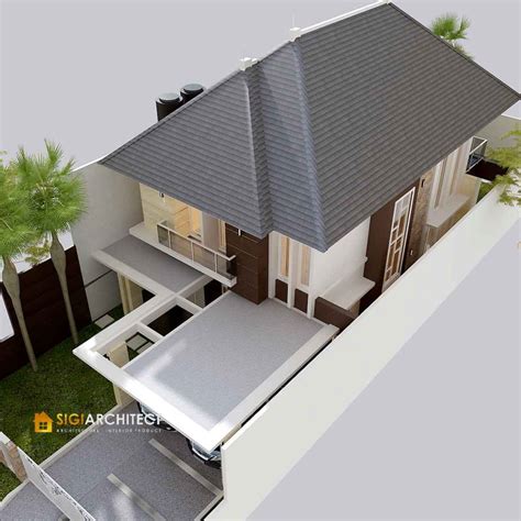 Desain Rumah Minimalis Tropis 2 Lantai LB 300 M2 Modern Facade