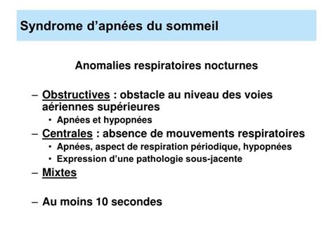 PPT Syndrome dapnées du sommeil chez le sujet âgé PowerPoint