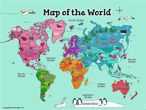 World Map For Kids Printable Interactive And Blank