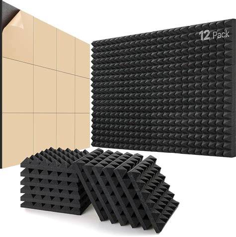 Kuchoow Sound Proofing Panels Self Adhesive 12 Pack 2 X12 X12