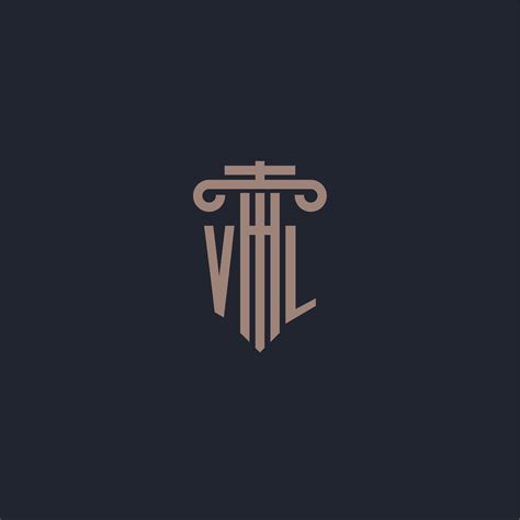 VL Initial Logo Monogram With Pillar Style Design For Law Firm And