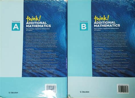 THINK ADDITIONAL MATHEMATICS TEXTBOOK A AND B SECONDARY SL EDUCATION