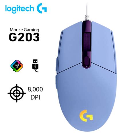 Mouse Logitech G203 Lightsync Rgb Lila Promart