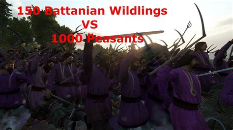 150 Battanian Wildlings VS 1000 Peasants Mount Blade II Bridge