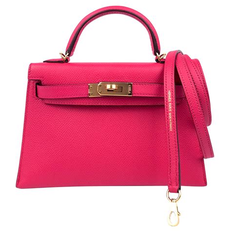 Hermes Kelly Mini 20 Rose Extreme Pink Epsom Gold Hardware At 1stDibs