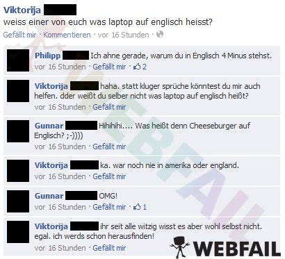 Englisch für Anfänger Facebook Fail des Tages 03 11 2012 Webfail