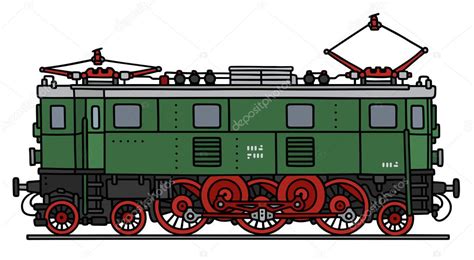 Old green electric locomotive Stock Vector Image by ©2v #110120450