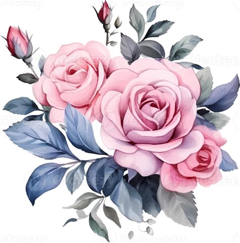 Roses Flowers Watercolor Ai Generate 25860303 Png