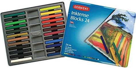 Derwent Inktense Blocks 4mm Core Metal Tin 24 Count 2300443