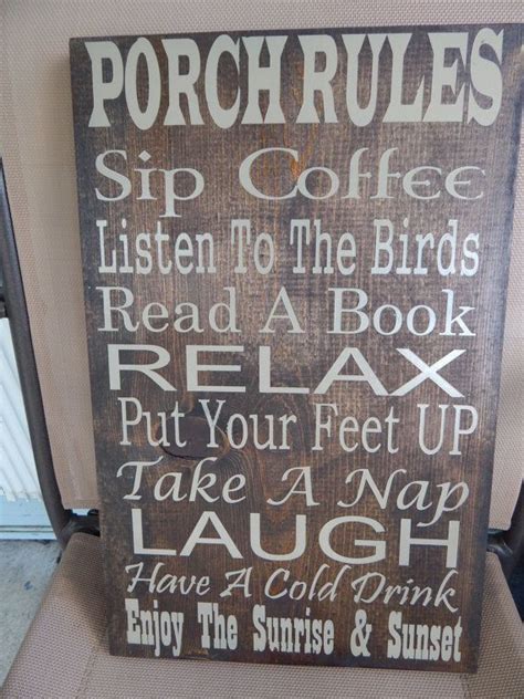 Porch Rules Sign Porch Signs Patio Signs Indoor Outdoor Outdoor