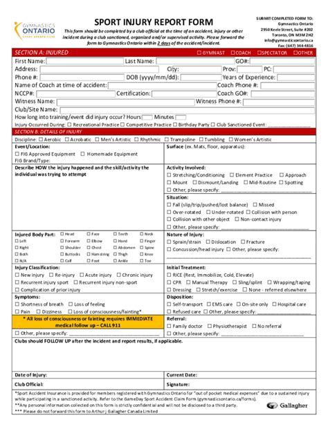 Gymnastics form accident: Fill out & sign online | DocHub