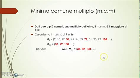 6 7 Minimo Comune Multiplo YouTube