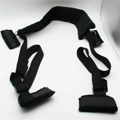 BDSM Flocking Sex Pillow Straps Belt Wrist Handcuffs Set Harness Bed