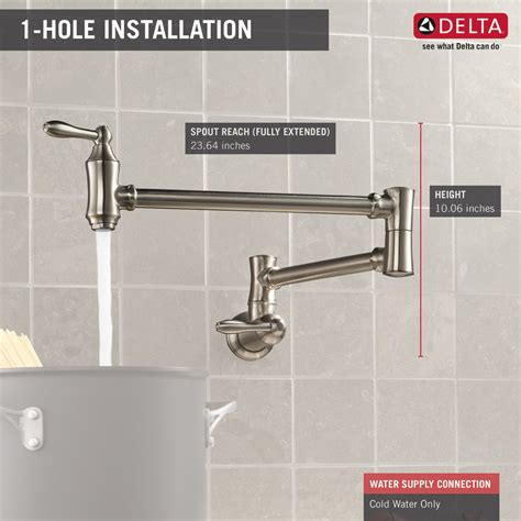 Delta 1177lf Ss Traditional Pot Filler Stainless Plumbing Online Canada