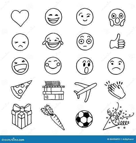 Hand Drawn Doodle Emoji Stock Vector Illustration Of T 84496893