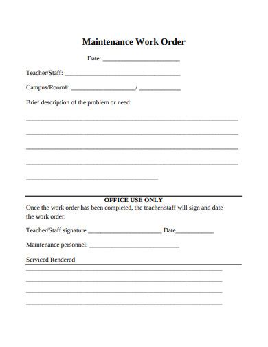 15+ Maintenance Work Order Templates in Google Docs | Google Sheets ...