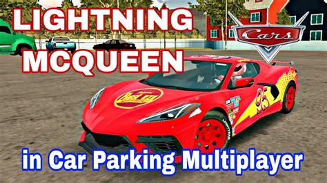 Chevrolet Corvette C Lightning Mcqueen Car Parking Multiplayer