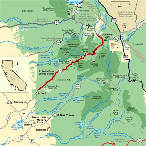 Ebbetts Pass Scenic Byway I 80 Exit Guide