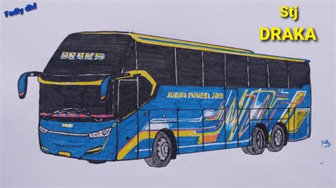 Drawing And Coloring Bus Stj Draka Bus Telolet Basuri Youtube