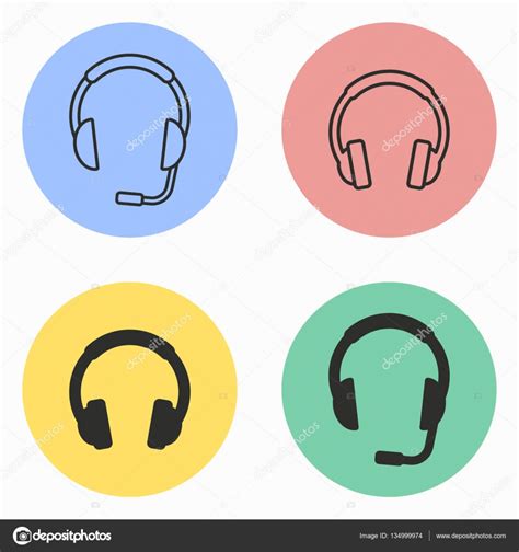 Headphone Icon Set Stock Vector By Lovemask