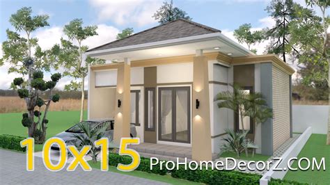 House Design 10x15 Meters 33x49 Feet With 3 Bedrooms House Design 3D