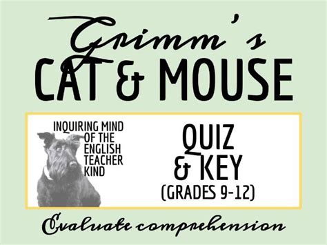 Cat And Mouse In Partnership By The Brothers Grimm Quiz And Answer Key Teaching Resources