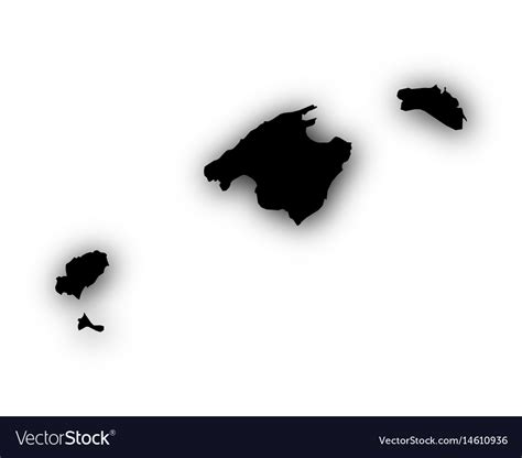 Map Of The Balearic Islands With Shadow Royalty Free Vector