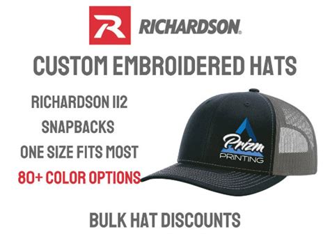 Custom Richardson Hat, Personalized Embroidered Hats, Custom Business ...