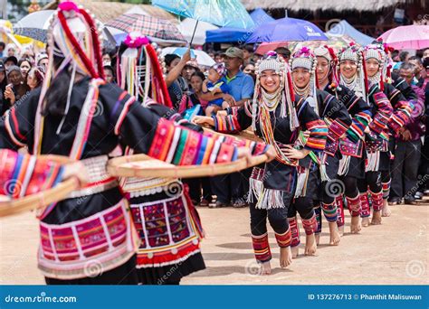 Akha Hill Tribe Minority Traditional Dancing On Akha Swing Festival