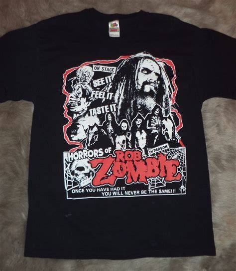 Rob Zombie On Stage Large See Feel Taste Horrors Concert Black T Shirt