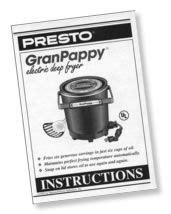 Instruction Manual for the GranPappy ® electric deep fryer - Deep ...