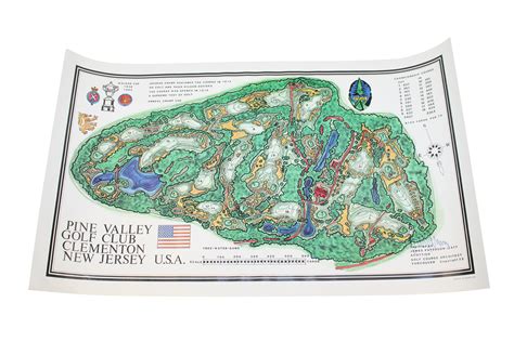 Lot Detail - Pine Valley Golf Club Topographical Map Signed by ...