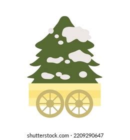 Christmas Tree Cart Illustration Vector Clipart Stock Vector (Royalty Free) 2209290647 ...