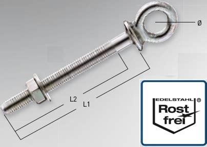 Augbolzen Edelstahl Rostfrei M