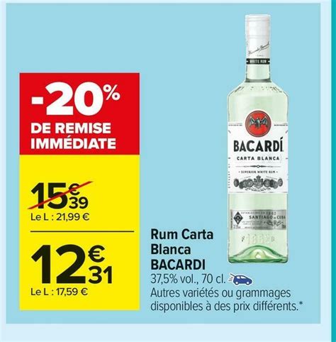 Promo Bacardi Rum Carta Blanca Chez Carrefour Market