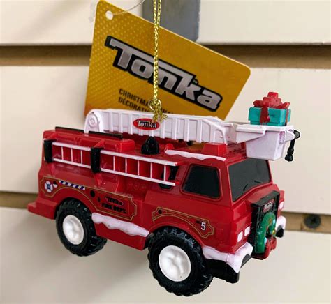 Ornament - Fire - Tonka Fire Truck Decked out for the Holidays