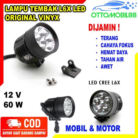 Jual Lampu Tembak Sorot LED Cree L6X Aksesoris Variasi Motor Motor ATV