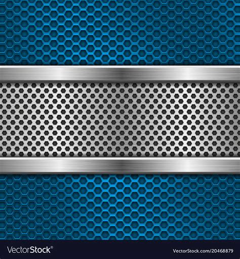 Blue Metal Perforated Background Royalty Free Vector Image